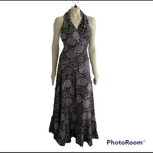 Mexigali Blue - Black and White Maxi Dress